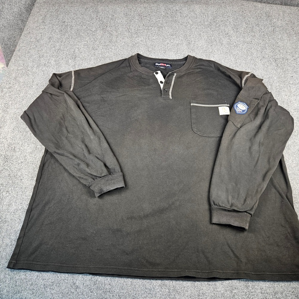 Bocomal FR Henley Shirt Mens 3XL Black Flame Resistant NFPA 2112 CAT 2 FRC3203